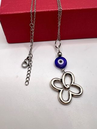 Colgantes variados flor  acero inox con mineral