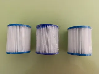 3 Filtros Piscina Azul/Blanco