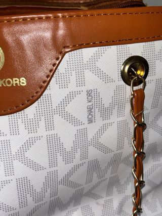 Mala Michael Kors Branca e Castanha