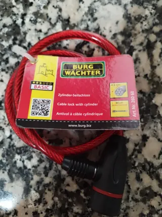 Candado Cable Burg Wachter Básico Rojo