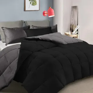 Edredón Cama 160/180 Gris/Negro 220x260