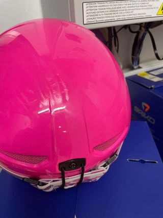 Casco de esquí Briko rosa y naranja