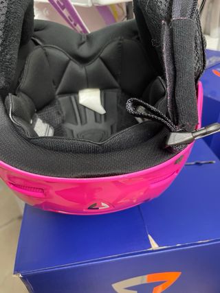 Casco de esquí Briko rosa y naranja