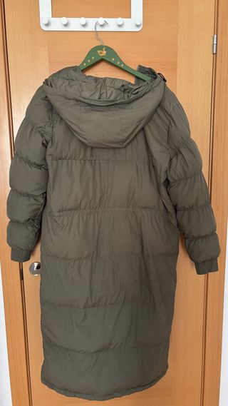 Abrigo largo plumas Columbia mujer verde T. L