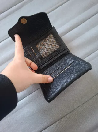 Cartera monedero polipiel negra