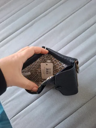 Cartera monedero polipiel negra