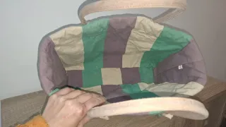 Bolso cesta mimbre verde como nuevo