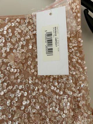 Mono fiesta lentejuelas beige WAL G