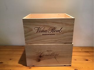 2 Cajas de madera para almacenaje, sin tapa
