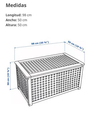 Mesa baúl almacenaje madera Ikea
