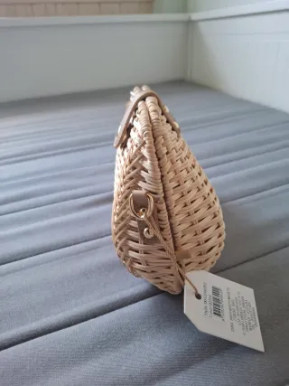 Bolso Mimbre Fiesta Beige/Marrón