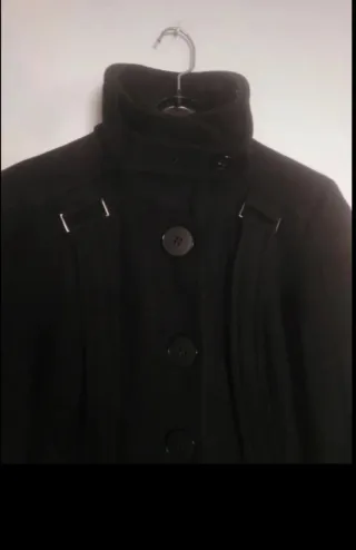 Abrigo Lana Zara Negro Mujer