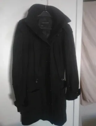 Abrigo Lana Zara Negro Mujer