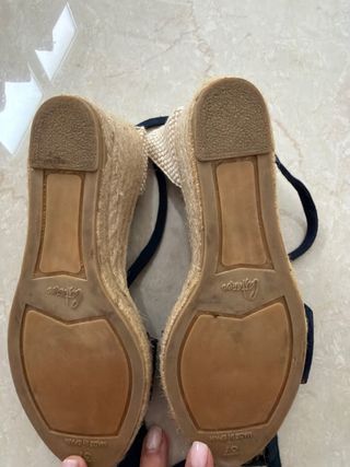 Sandalias Cuña Castañer T37 Azul Marino.