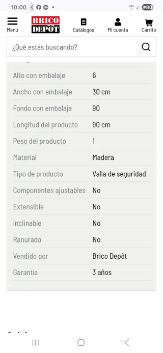 Barrera de seguridad madera cuna/cama