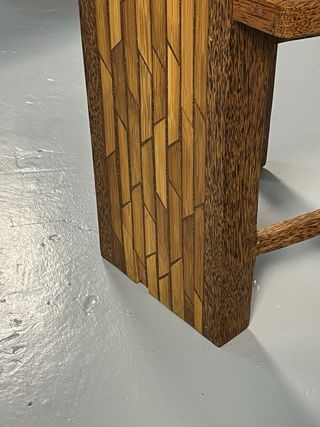 4 Sillas Brutalistas, Madera exótica. Años 70