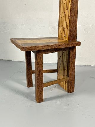 4 Sillas Brutalistas, Madera exótica. Años 70