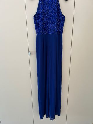 Mono largo lentejuelas azul Wal G