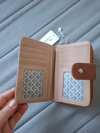 Monedero ecopiel diseño vintage múltiples comparti