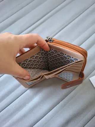 Monedero ecopiel diseño vintage múltiples comparti