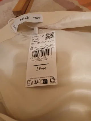 Falda Mango Blanca Talla L