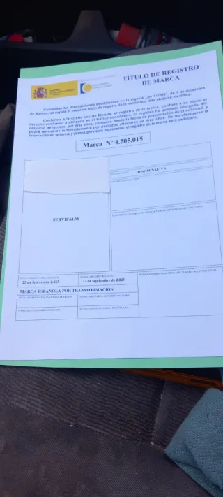 SERVIPALM Marca Registrada