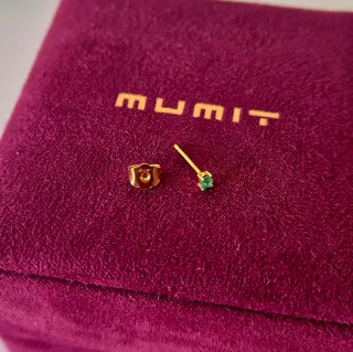 Mumit Pendientes de Esmeralda en Oro 18 Kt