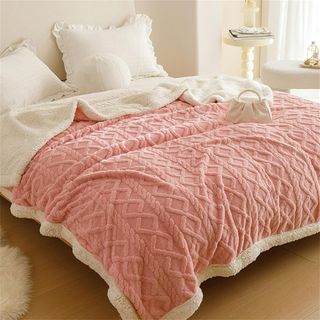 Manta Grande Ultrasuave Sherpa rosa