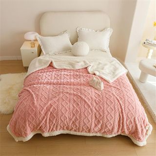 Manta Grande Ultrasuave Sherpa rosa