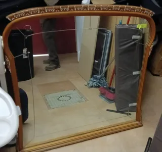 Espejo madera y cristal,1metro de ancho por 90