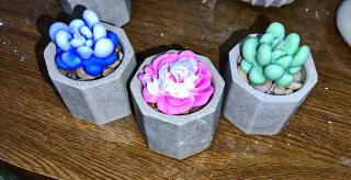 Conjunto 3 velas Suculentas Decorativas