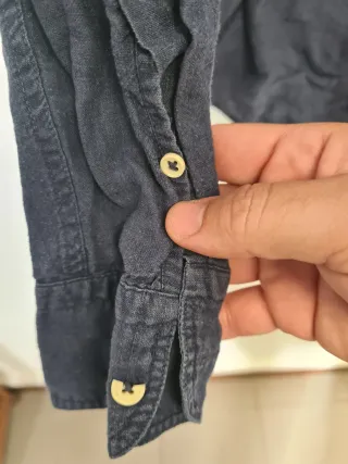 Camisa Massimo Dutti Azul Linho