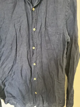 Camisa Massimo Dutti Azul Linho