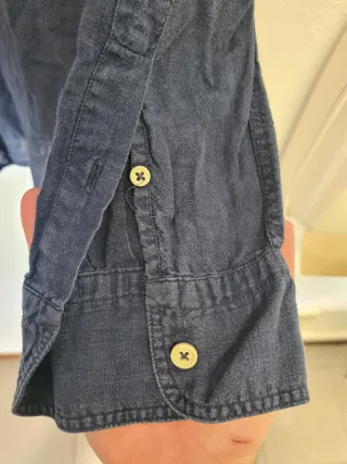 Camisa Massimo Dutti Azul Linho