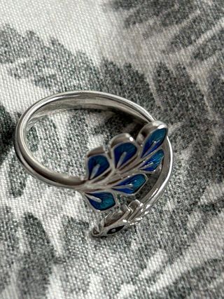 Anillo Plata Pavo Real Ajustable