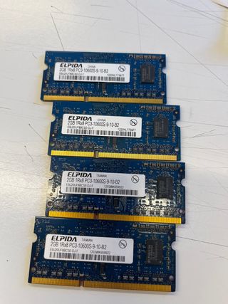 4x Módulos RAM Elpida 2GB PC3-10600S