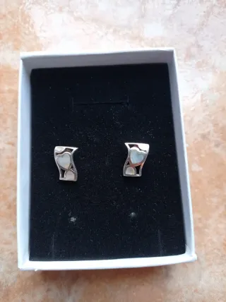 Pendientes plata y nacar señora