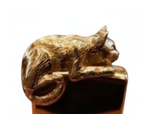 Zippo 1996 Gato Dorado Escultura Coleccionista
