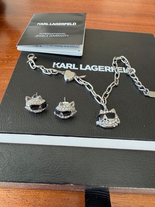 Conjunto Karl Lagerfeld: Pendientes y Pulsera