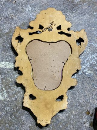 Antiguo espejo dorado madera tallada