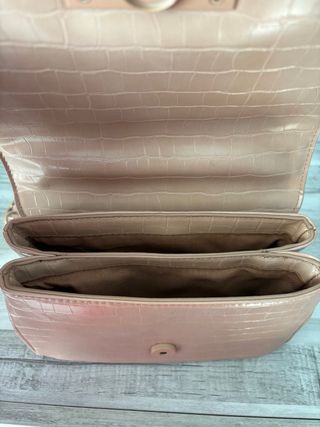Bolso Parfois Beige/Rosa Piel Cocodrilo