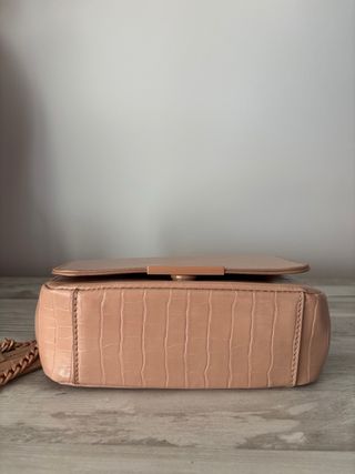 Bolso Parfois Beige/Rosa Piel Cocodrilo