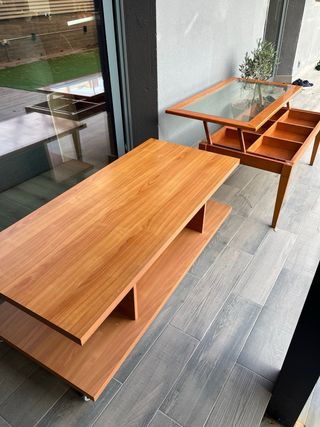 Mesa de centro y mesa TV de madera