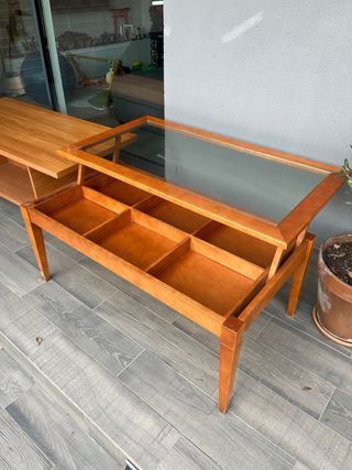 Mesa de centro y mesa TV de madera