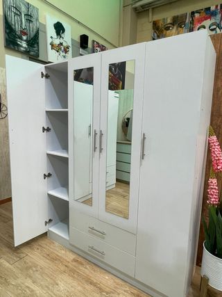 NUEVO A ESTRENAR - Armario 4 Puertas Doble Espejo