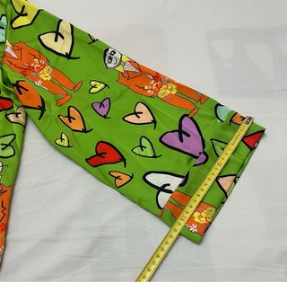 Blusa Seda Retro Verde Corazones