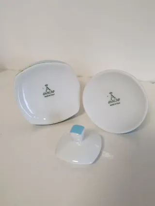 Zuccheriera e Lattiera Ceramica Disegno Pupazzo