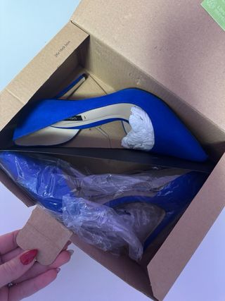 Zapatos tacón azul Mango Talla 36