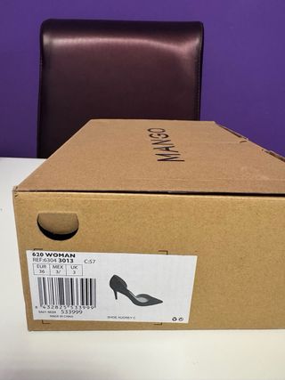 Zapatos tacón azul Mango Talla 36