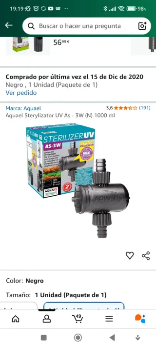 Aquael Sterylizator UV AS-3W 1000 ml